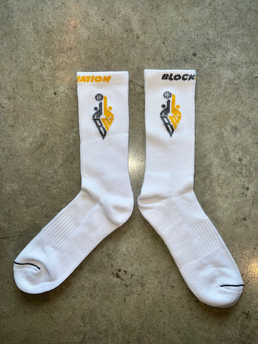 BlockNation Athletic Socks (White)